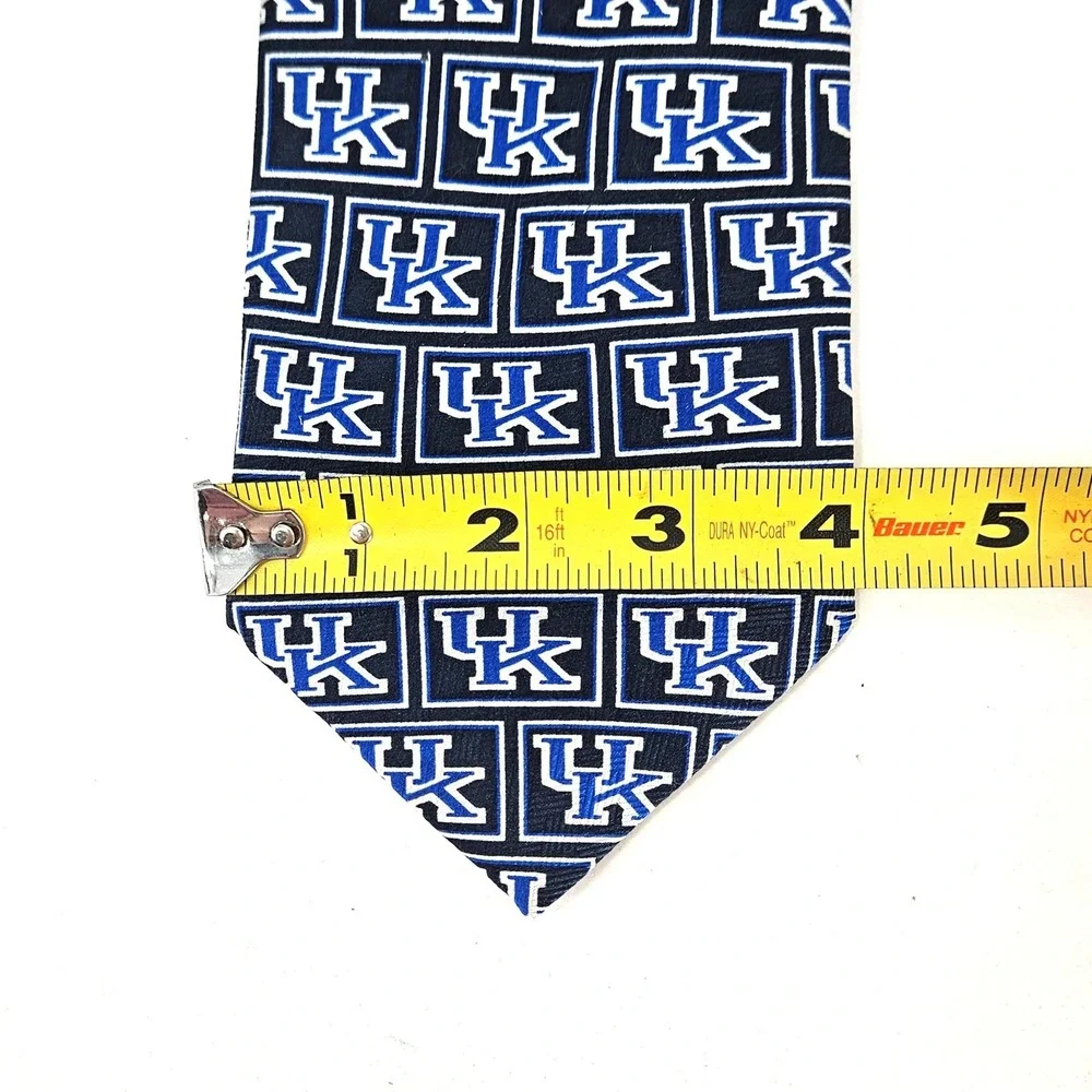 Kentucky Wildcats UK Mens 100% Silk Neck Tie Blue White official - Picture 3 of 4